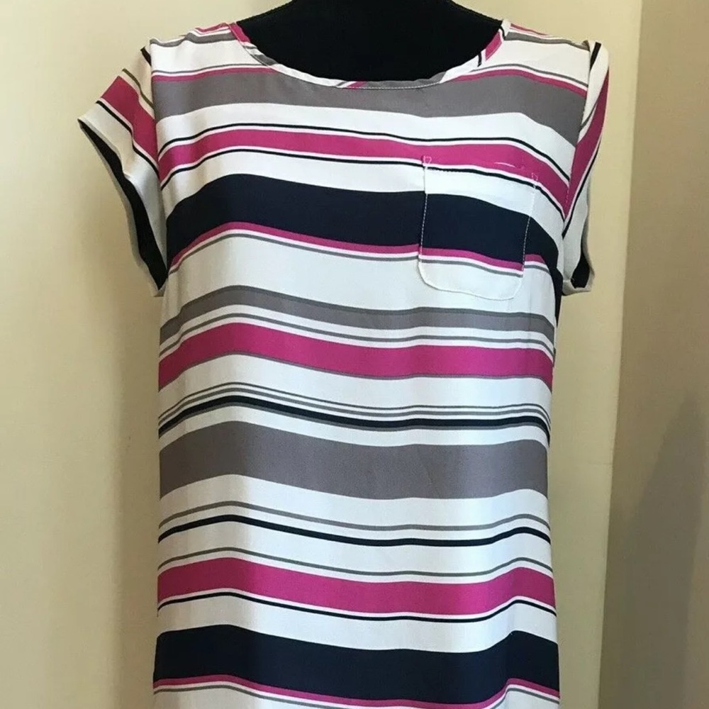 Artisan Ny Women Pink Navy Casual Pocket Dress
